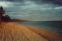 Deserted Fijian beach at twilight 32K